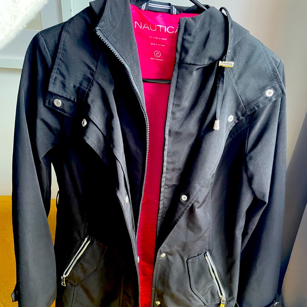 Nautica Size Small Black Rain Jacket